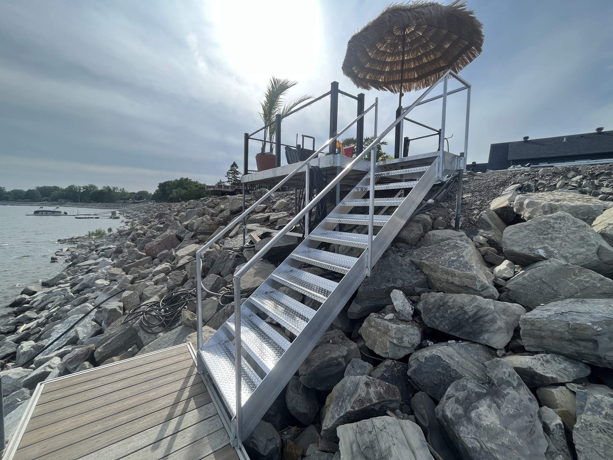 Escalier pour quais sur palier