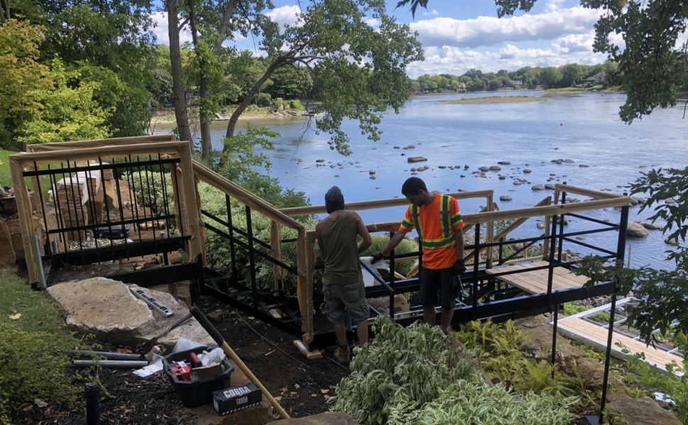 Installation escalier extérieur