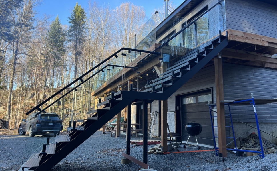 Escalier extérieur à 2 palliers